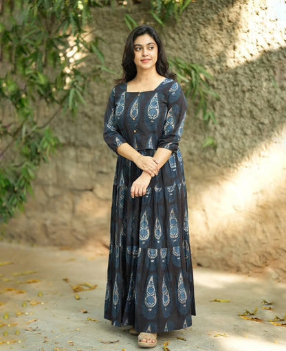 Women's Cotton Printed Top & Skirt Set