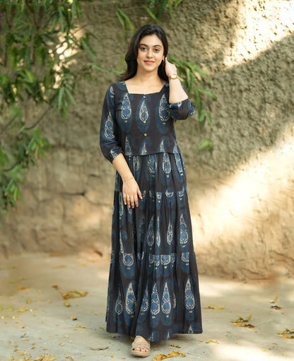 Women's Cotton Printed Top & Skirt Set