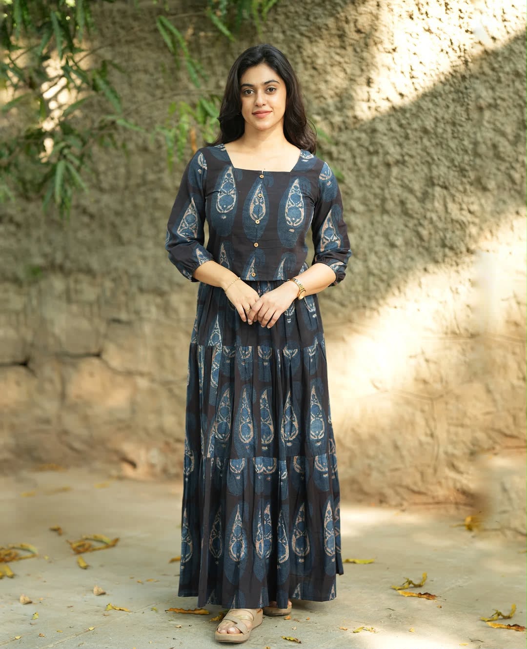 Women's Cotton Printed Top & Skirt Set
