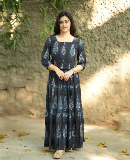 Women's Cotton Printed Top & Skirt Set